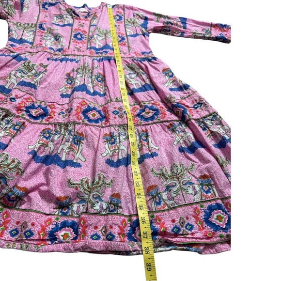 Mary Marshmallow Cotton Tiered Elephant Print Dress size M - Picture 11 of 12